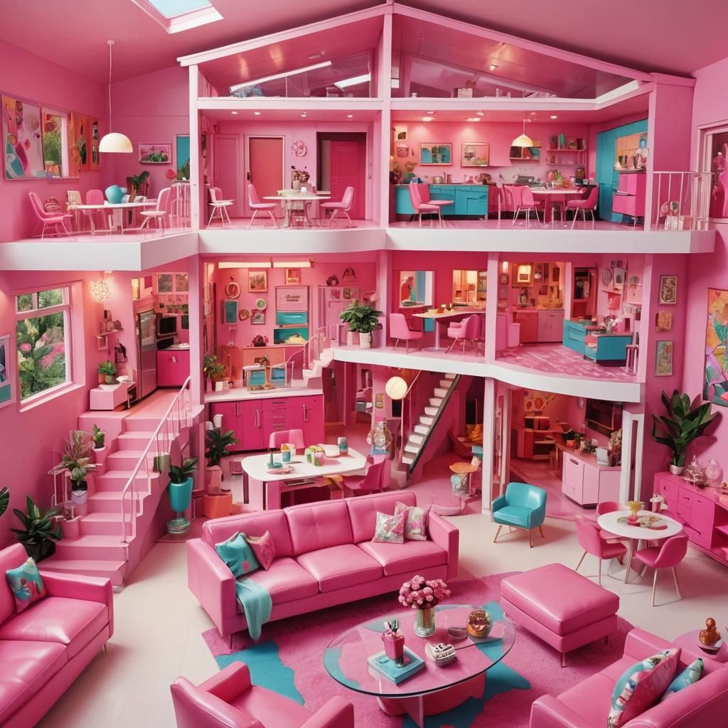 Barbie Dream House: Mid-Century Pop Art Cross-Section