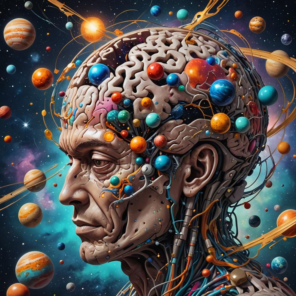 Stars and Planets Inside a Brain Head