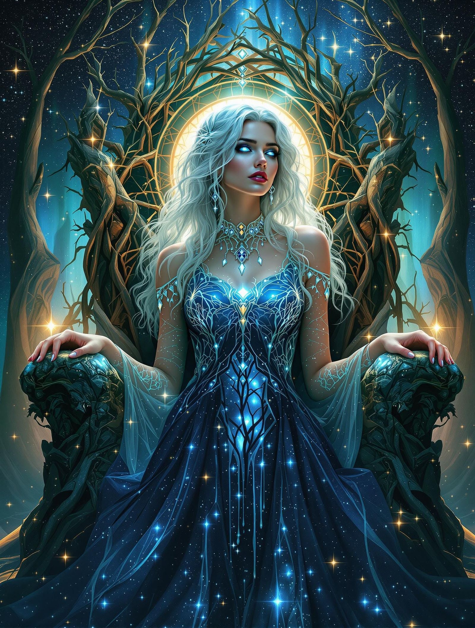 Celestial Muse in Art Nouveau Style