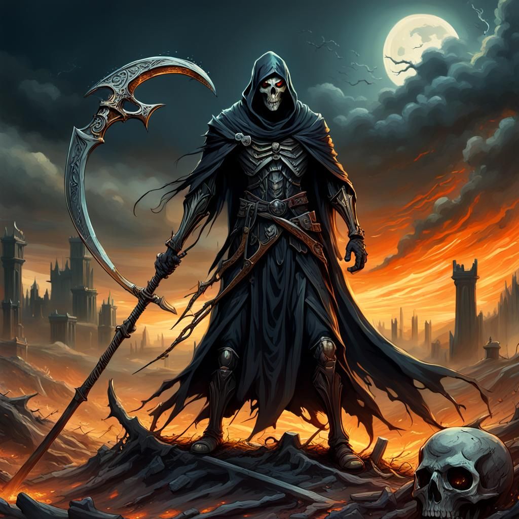 Grim Reaper Siphoning Souls on Battlefield