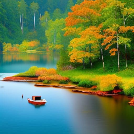 Whimsical Mice in Lush Meadow: Folk Art Illustration