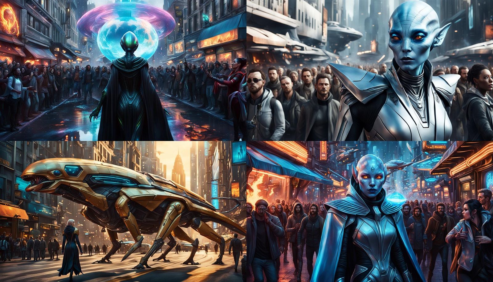 Alien Ambassador Arrives on Earth in Hyper-Realistic Scene