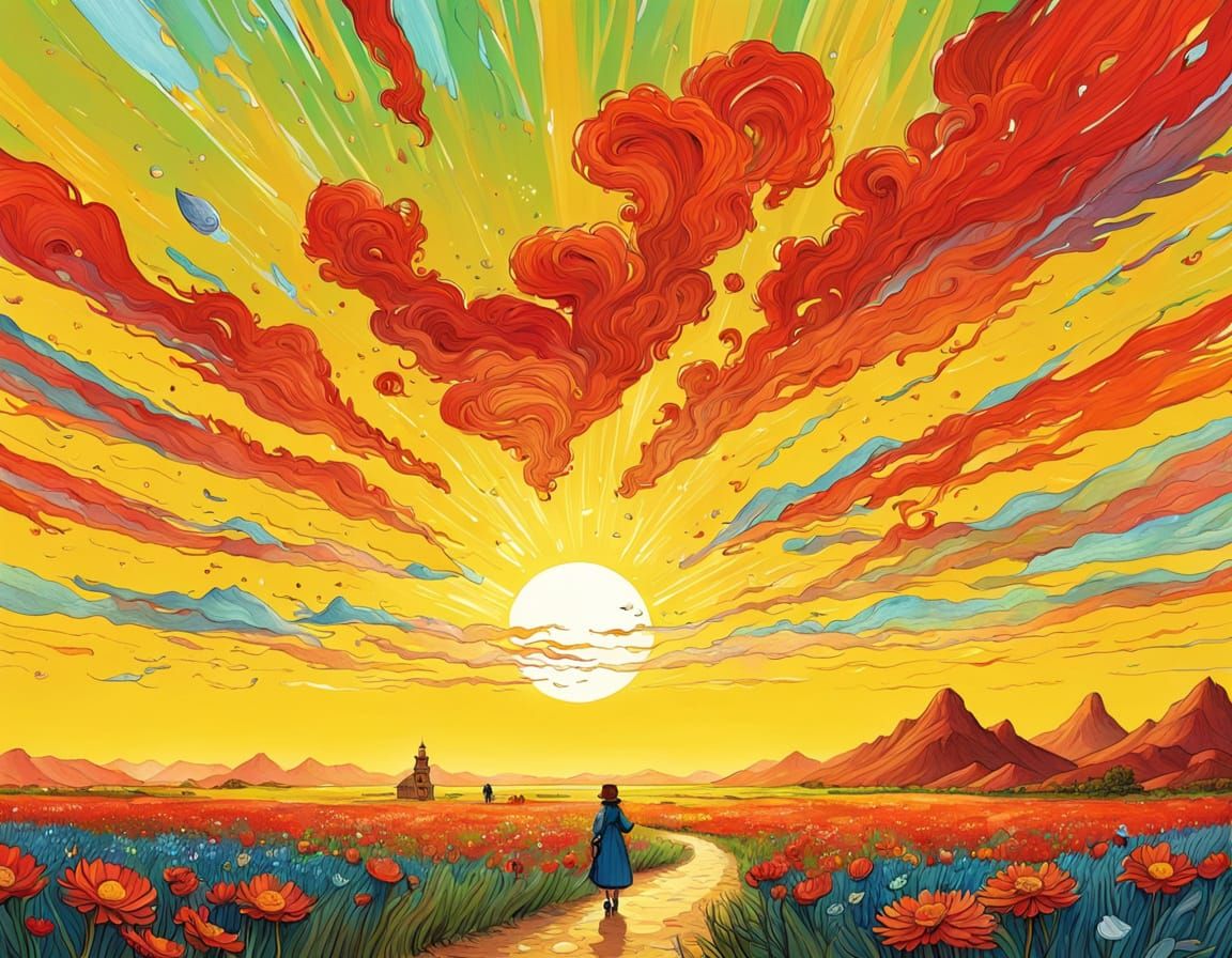 Whimsical Fairytale Sci-Fi Illustration in Studio Ghibli Sty...