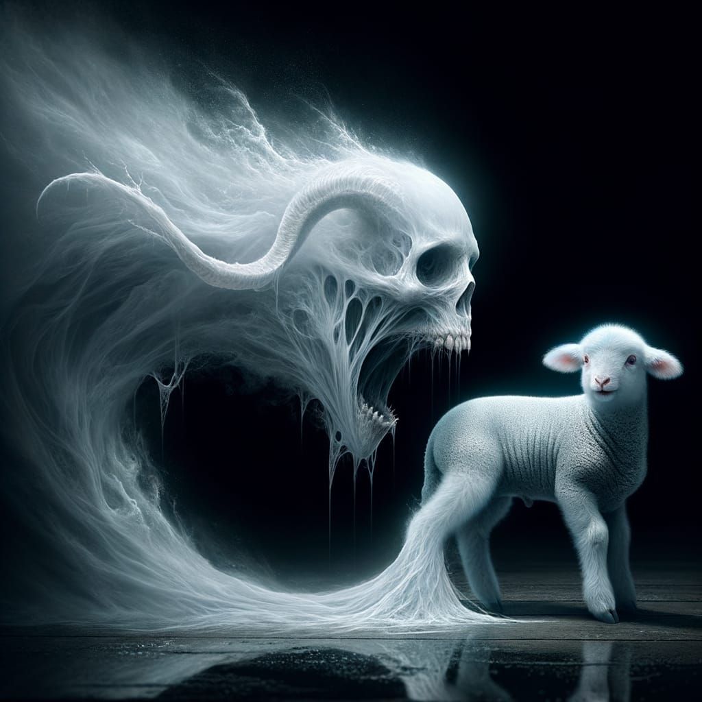 Ethereal Demon Emerges from Lamb's Mouth