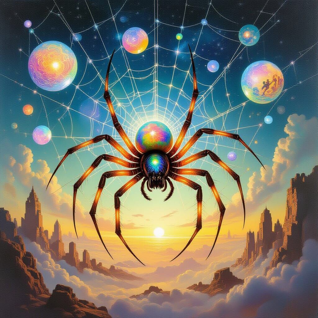 Cosmic Dream Spider in Surrealist Style