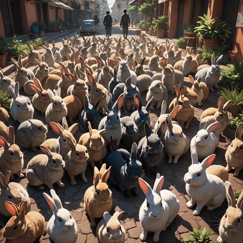 Bunnies in Casablanca: 3D Anime Art