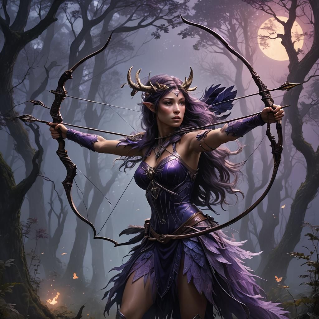 Lady Centaur Archer in Dark Fantasy Style