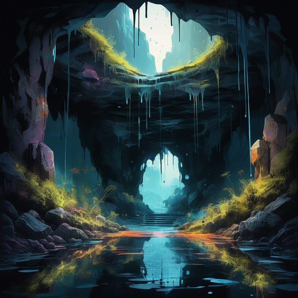 Crystal Cave Illuminated by Otherworldly Light