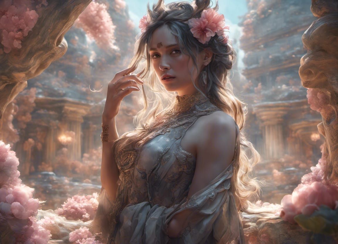 Hyperrealistic Selfie with Faun in Mystical Landscape