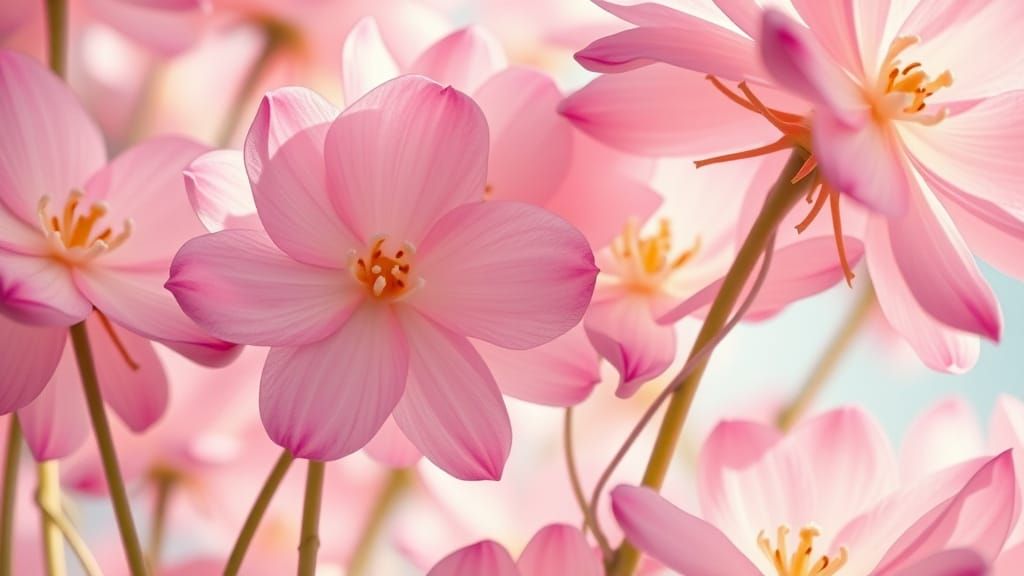 Surreal Blossoms in Ethereal Pastel Dreamscape