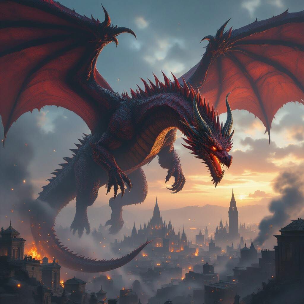 Great Red Dragon Unleashes Apocalypse, Stars Fall