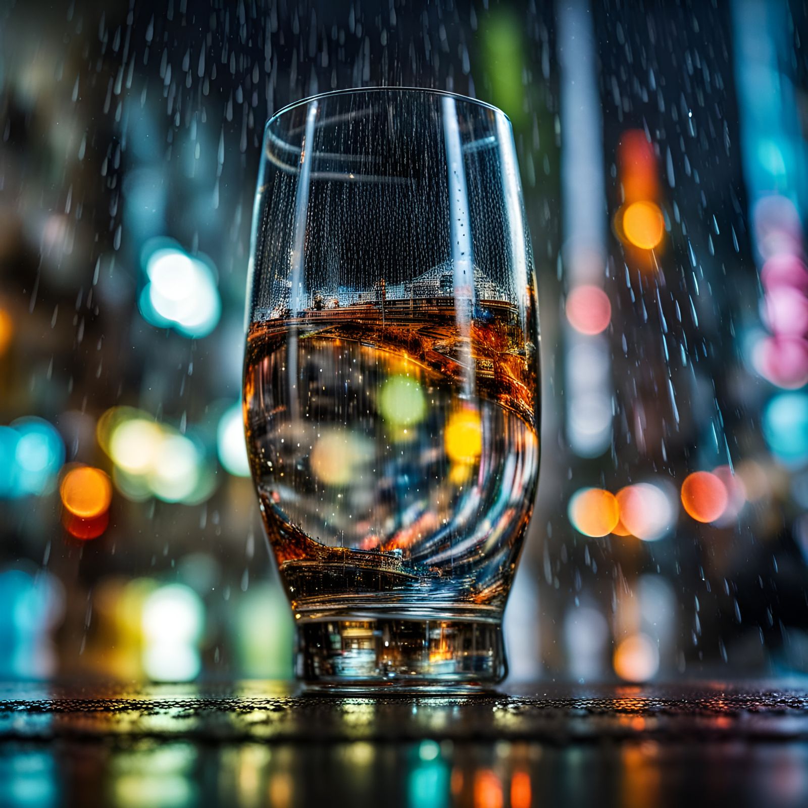 Refracted City: Hyperrealistic Glass in Motion