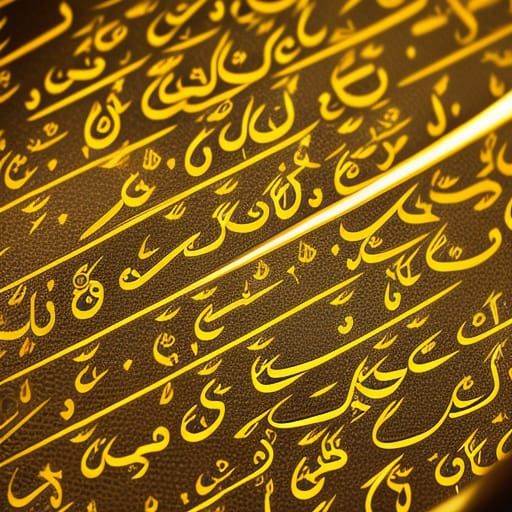 Golden Machete Arabic Calligraphy Photograph