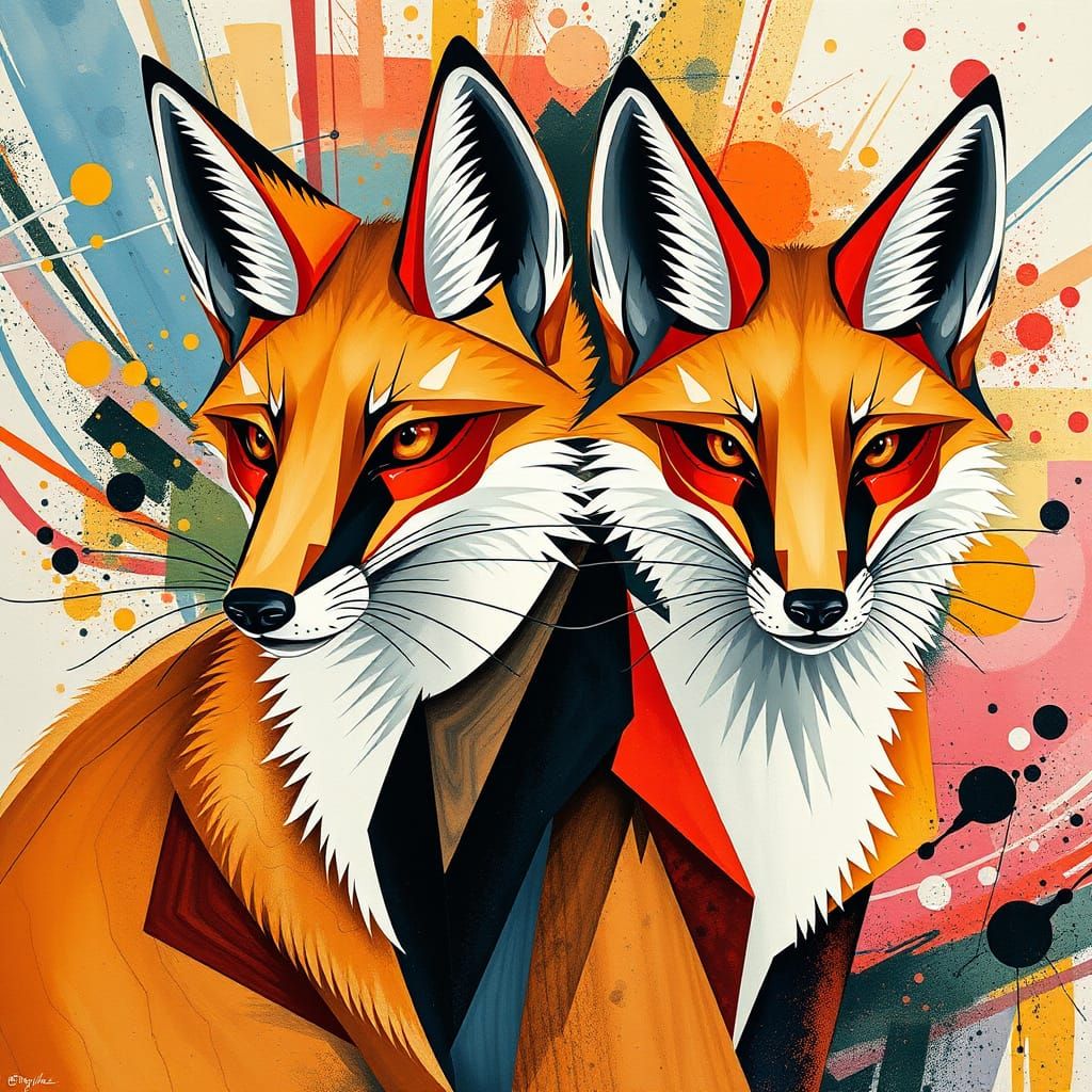 Elegant Foxes in Cosmic Cubism