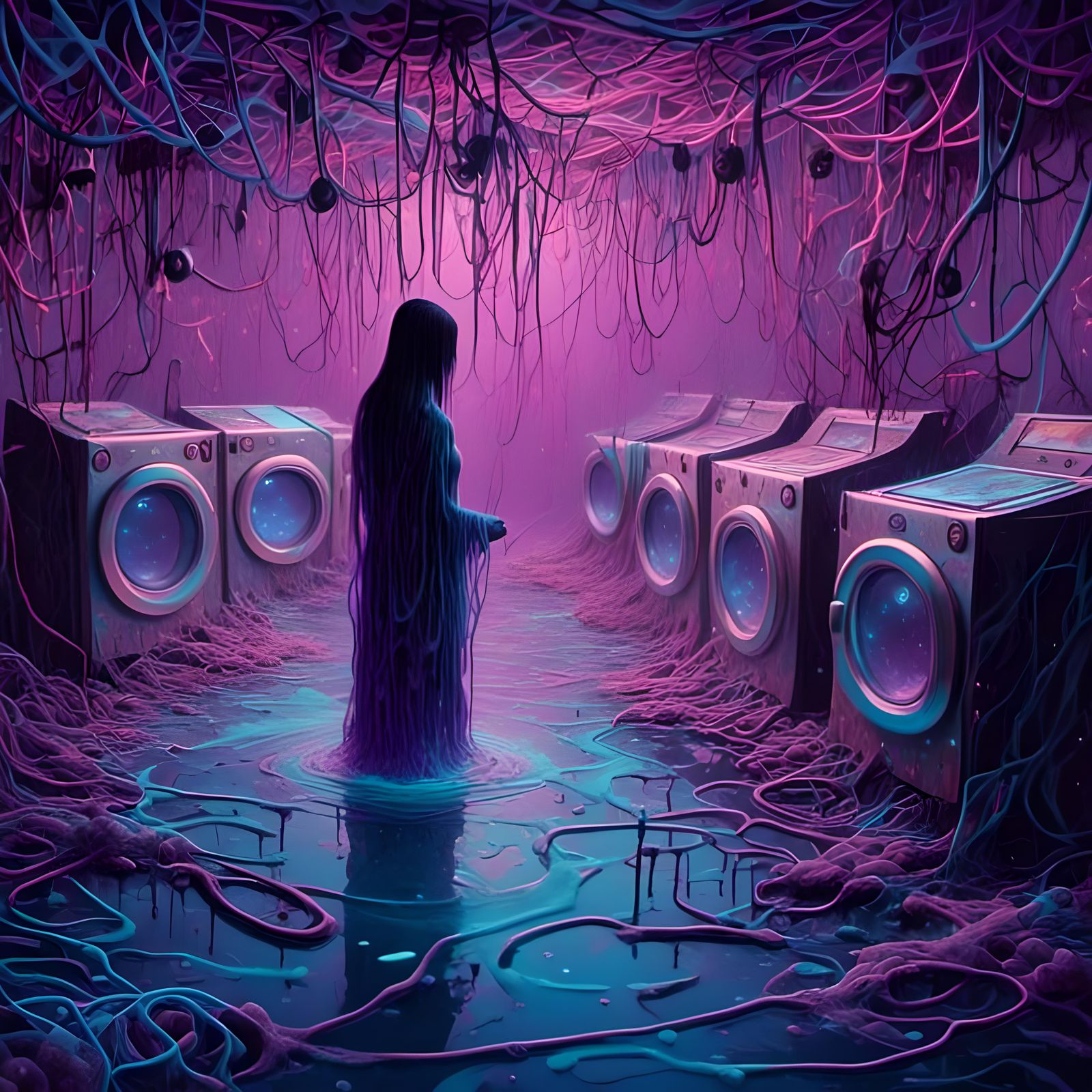 Surreal Alien Landscape with Shimmering Effects