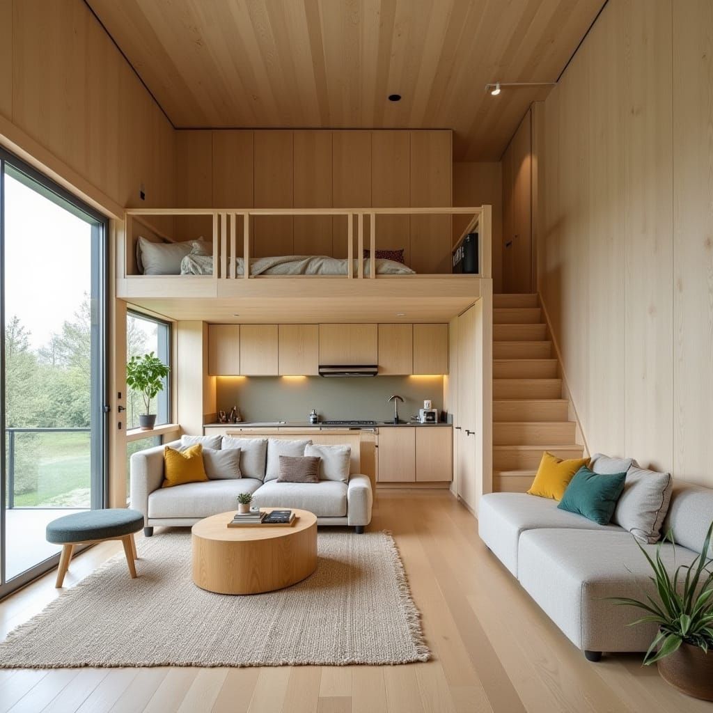 Cozy Modern Split-Level Apartment Interior Design