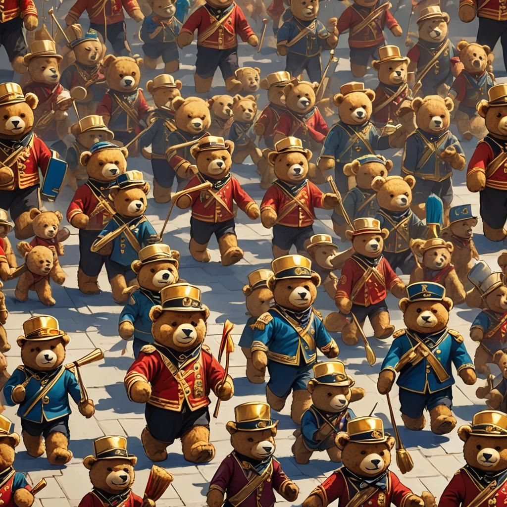 Teddy Bear Drum Major in Fantasy Artwork
