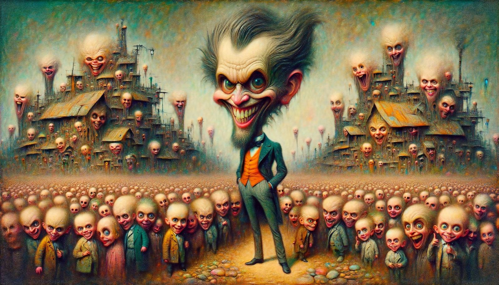 Exaggerated Caricature in Oil Painting Style