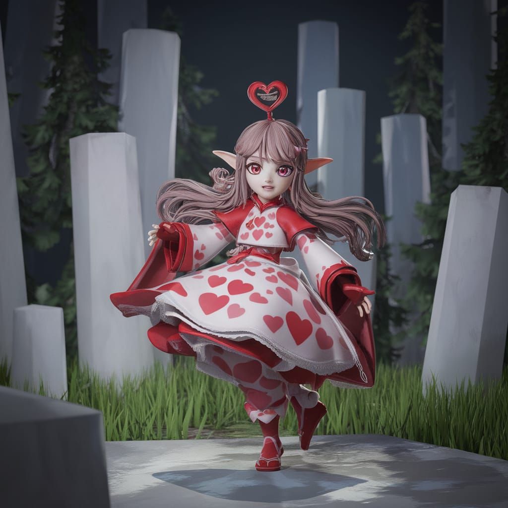 Elven Beauty Celebrates Valentine's Day in Anime-Inspired Sc...