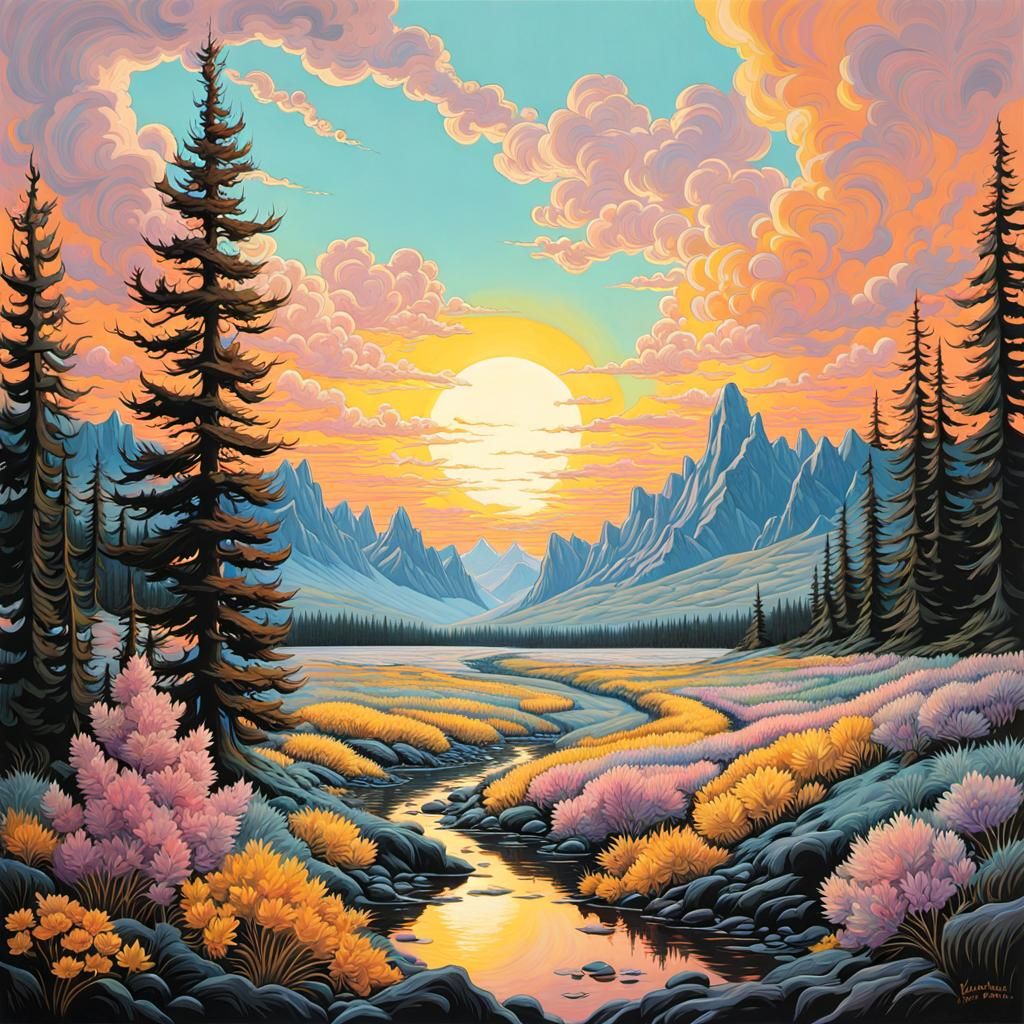 Hopeful Rebirth: Pastel Gouache Painting of Life