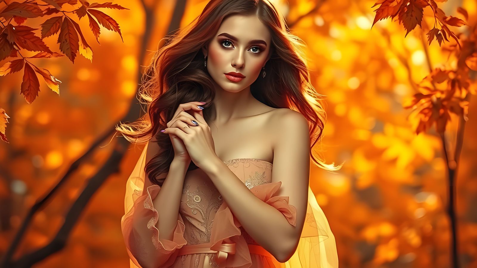 Autumn Beauty in Graffiti Art Style