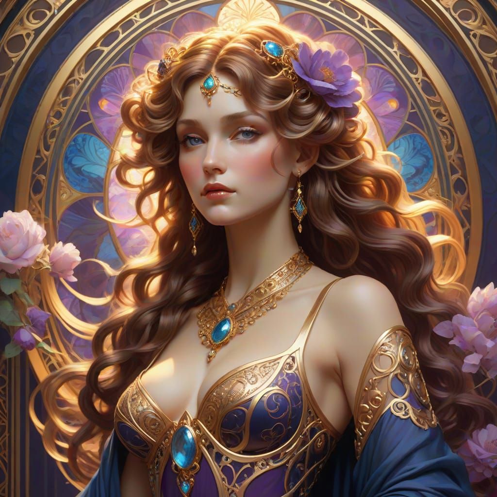 Enchanting Goddess of Love in Radiant, Dreamlike Beauty