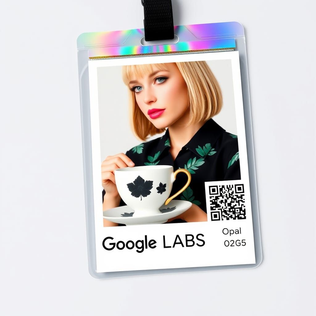 Y2K Techwear Google Labs ID Badge with Holographic Accents