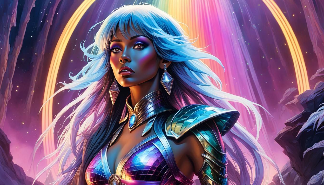 Cyberpunk Space Pilot in Retro Sci-Fi Style