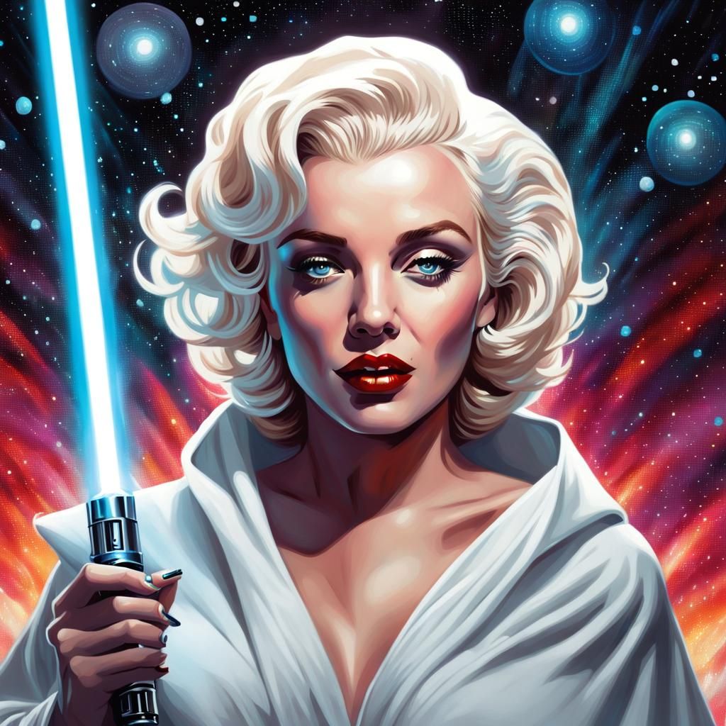 Marilyn Monroe as Jedi Enters Hyperspace