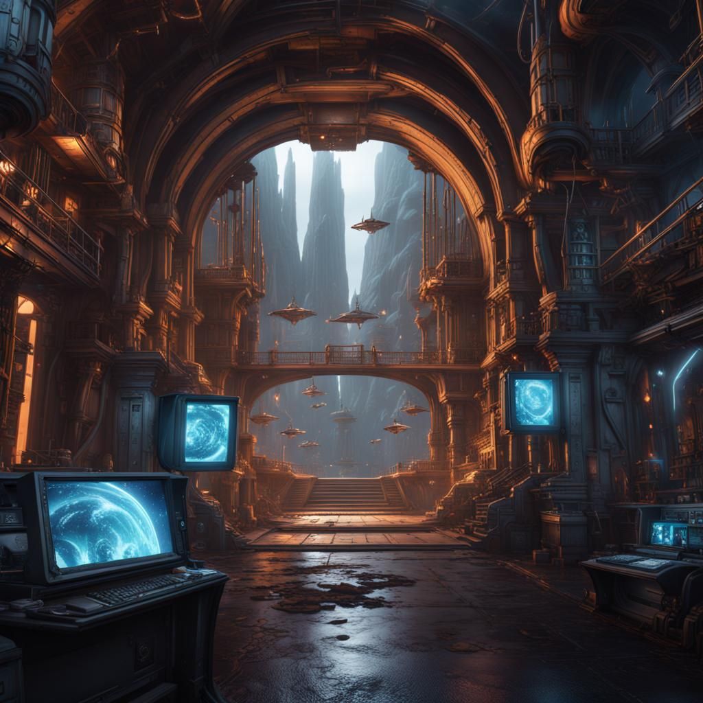 Detailed Science Fiction Matte Painting in 8K