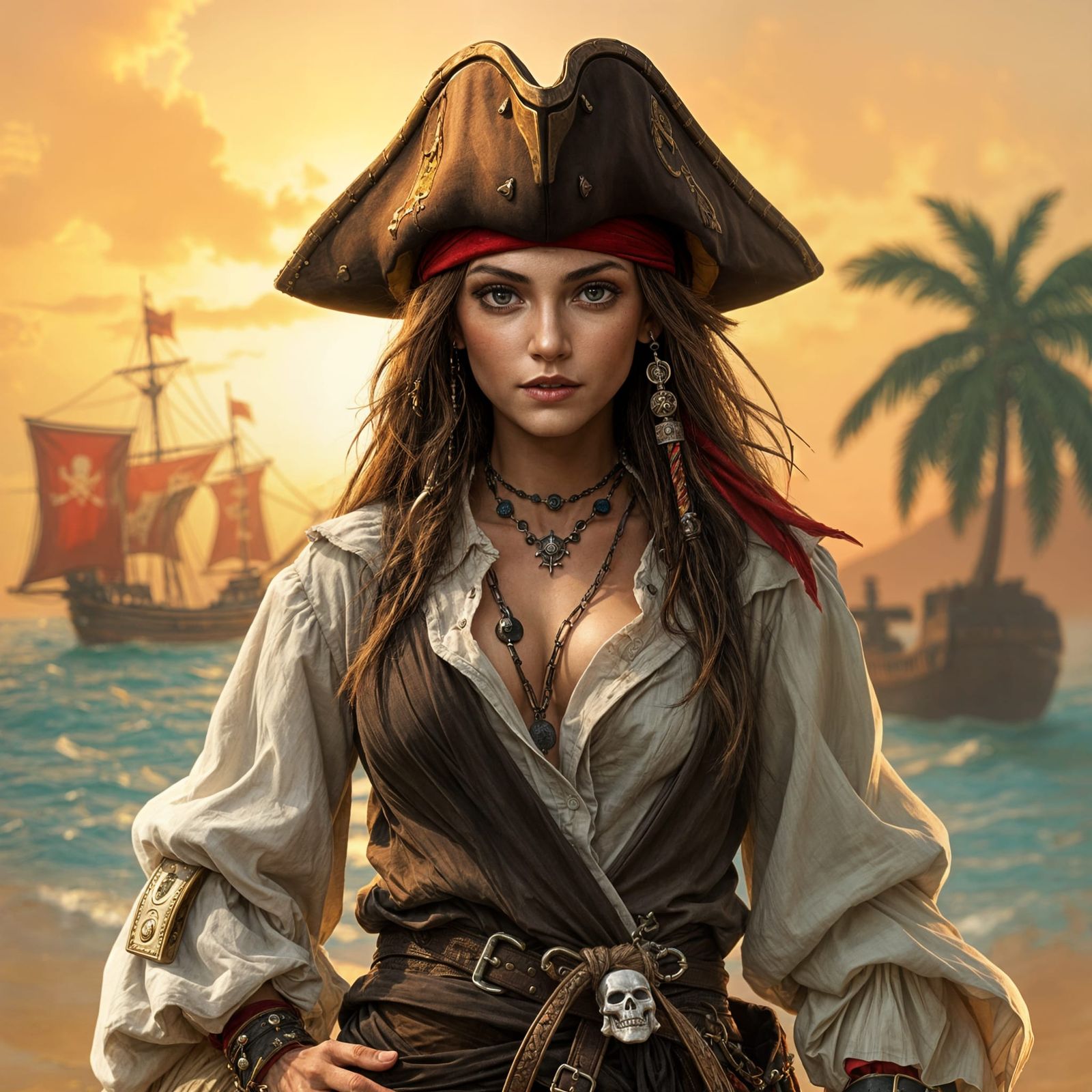 Female Pirate Character Inspired by Jack Sparrow
