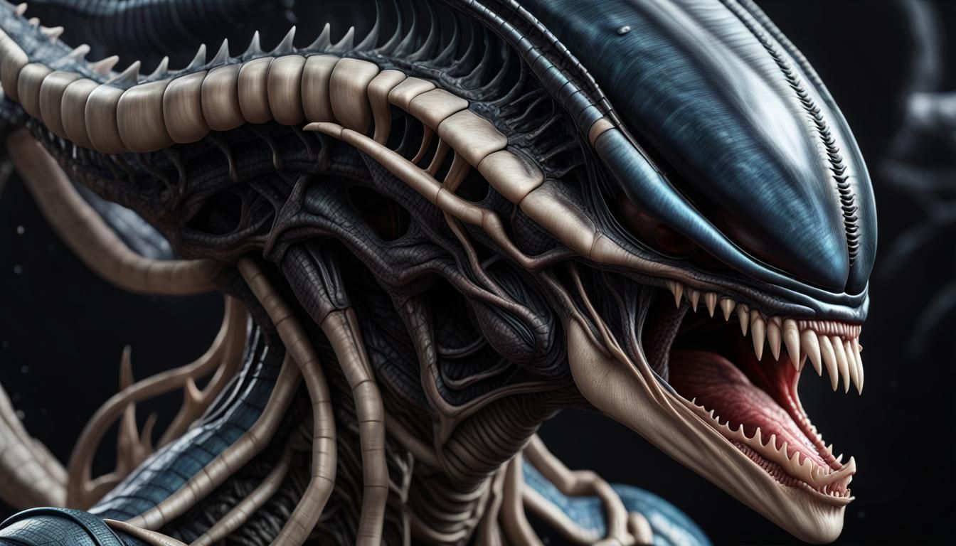 Hyperrealistic Xenomorph Alien Queen in 8k Sci-Fi