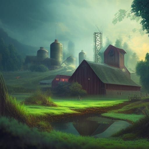 Fantasy Farm with Cinematic Lighting