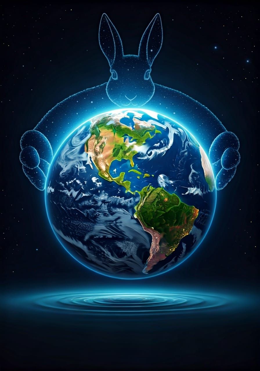 Utopian Earth Held by Starry Rabbit