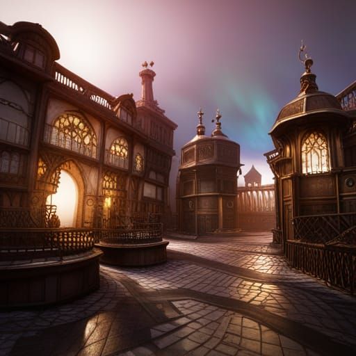 Fantastical Architecture in Detailed Matte Painting