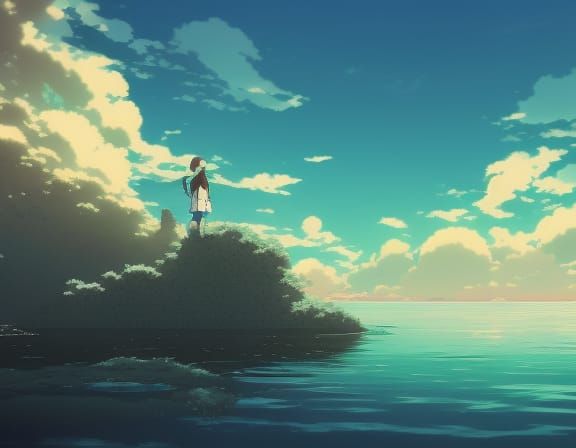 thalassophobia Studio Ghibli, Anime Key Visual, by Makoto Shinkai, Deep Color, Intricate, 8k resolution concept art, Nat...
