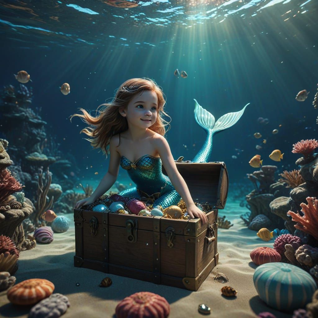Cute Mermaid Finds Sock Treasure Underwater