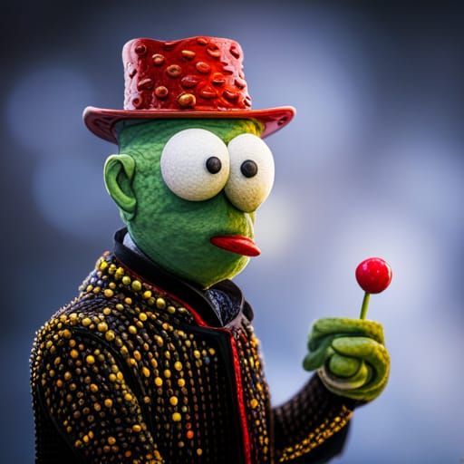 Cute Pinhead Muppet Mascot in Professional Photo