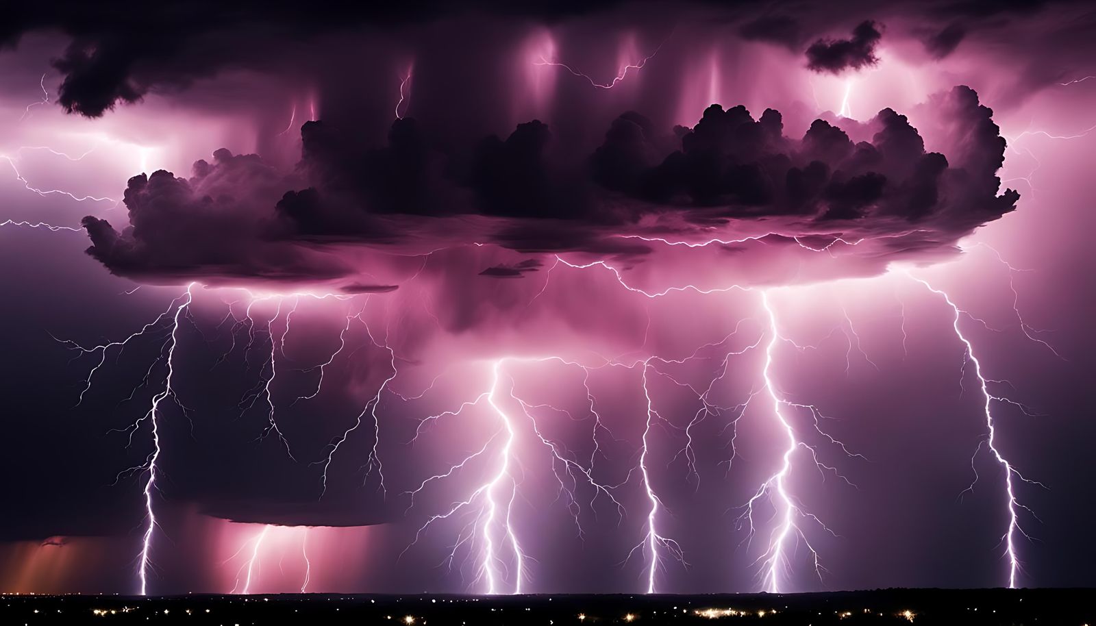 UAP During Lightning Storm in Monotone Digital Art