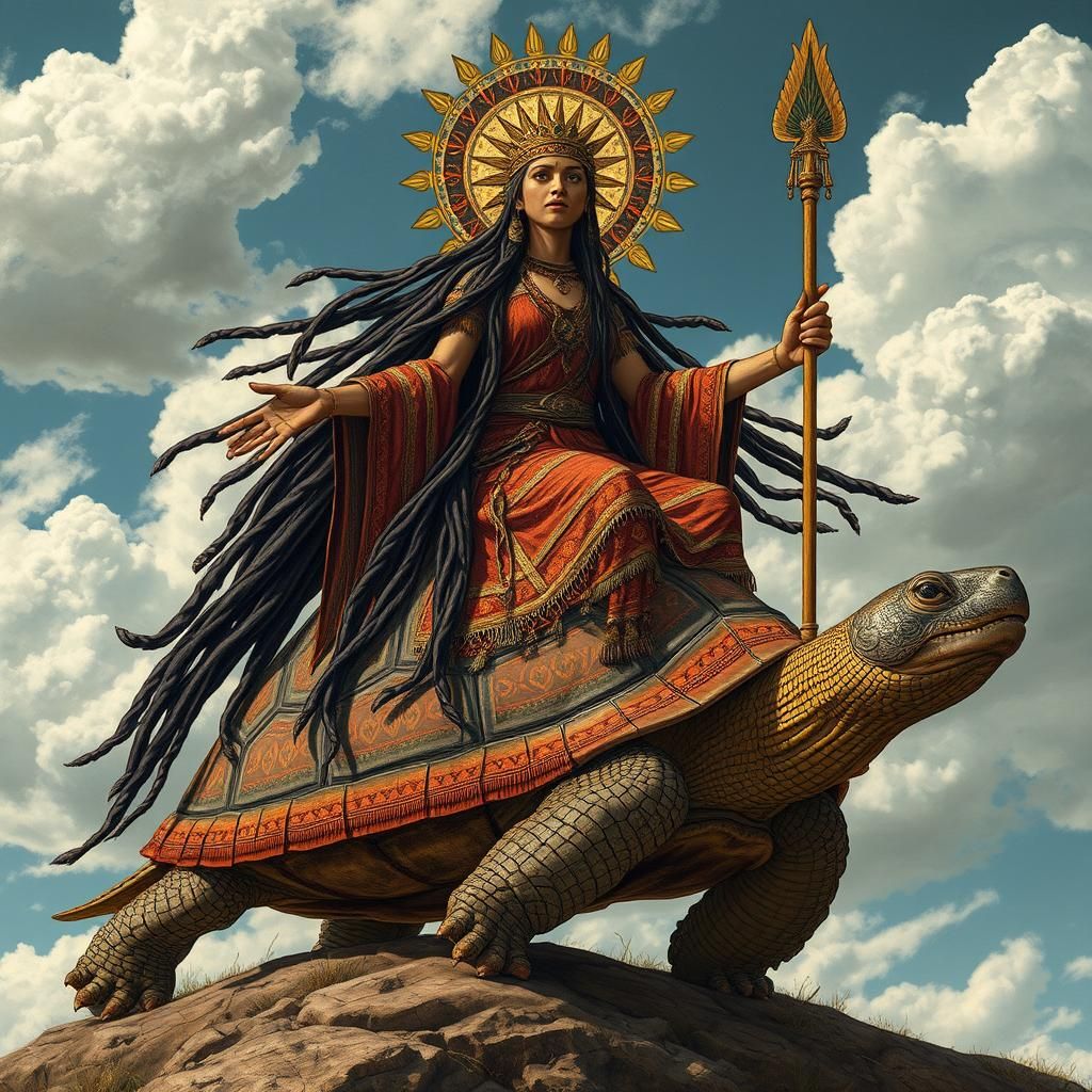Atahensic: Iroquois Sky Goddess on Turtle's Back