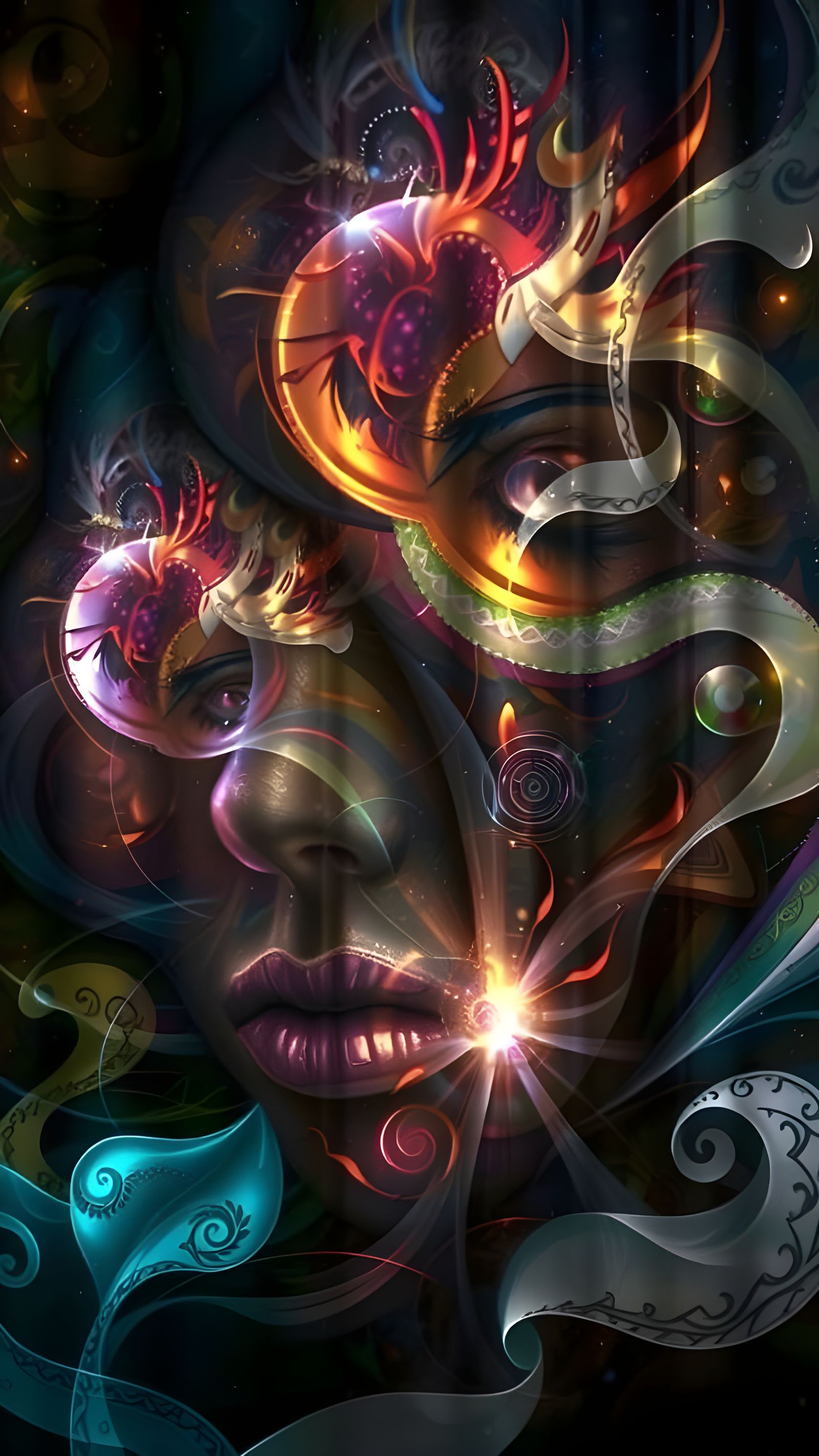 Ethereal Cosmic Atmosphere with Radiant Light and Abstract S...