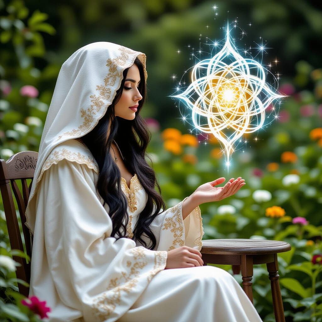 Renaissance Woman Gazing at Magical Artifact