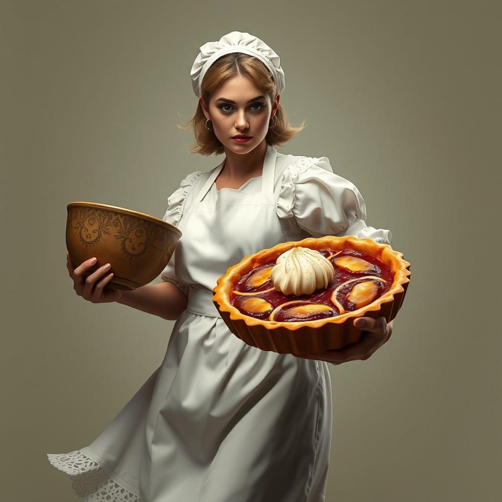 Determined Cook Defends Her Treacle Tart with Mixing Bowl Sh...