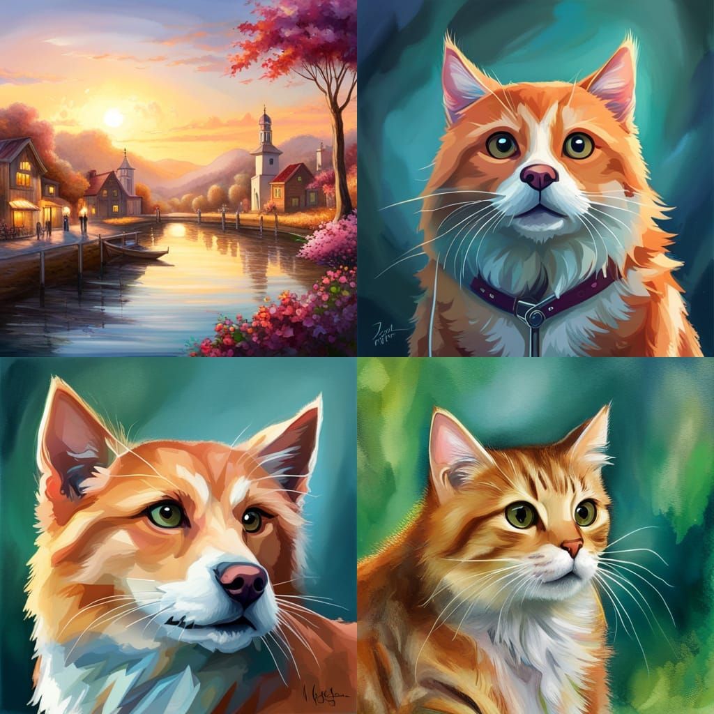 Cute Kitten with Rose in Mouth, Sparkling Snow