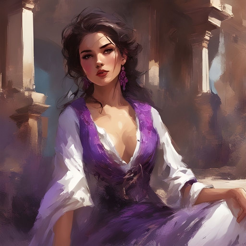 Beautiful Turkish Girl Portrait in 17th Century Style