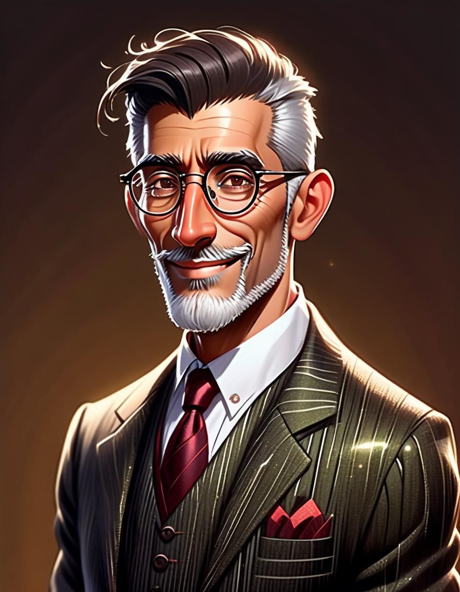 Latin Man Portrait in Rembrandt-Inspired Dark Fantasy Style