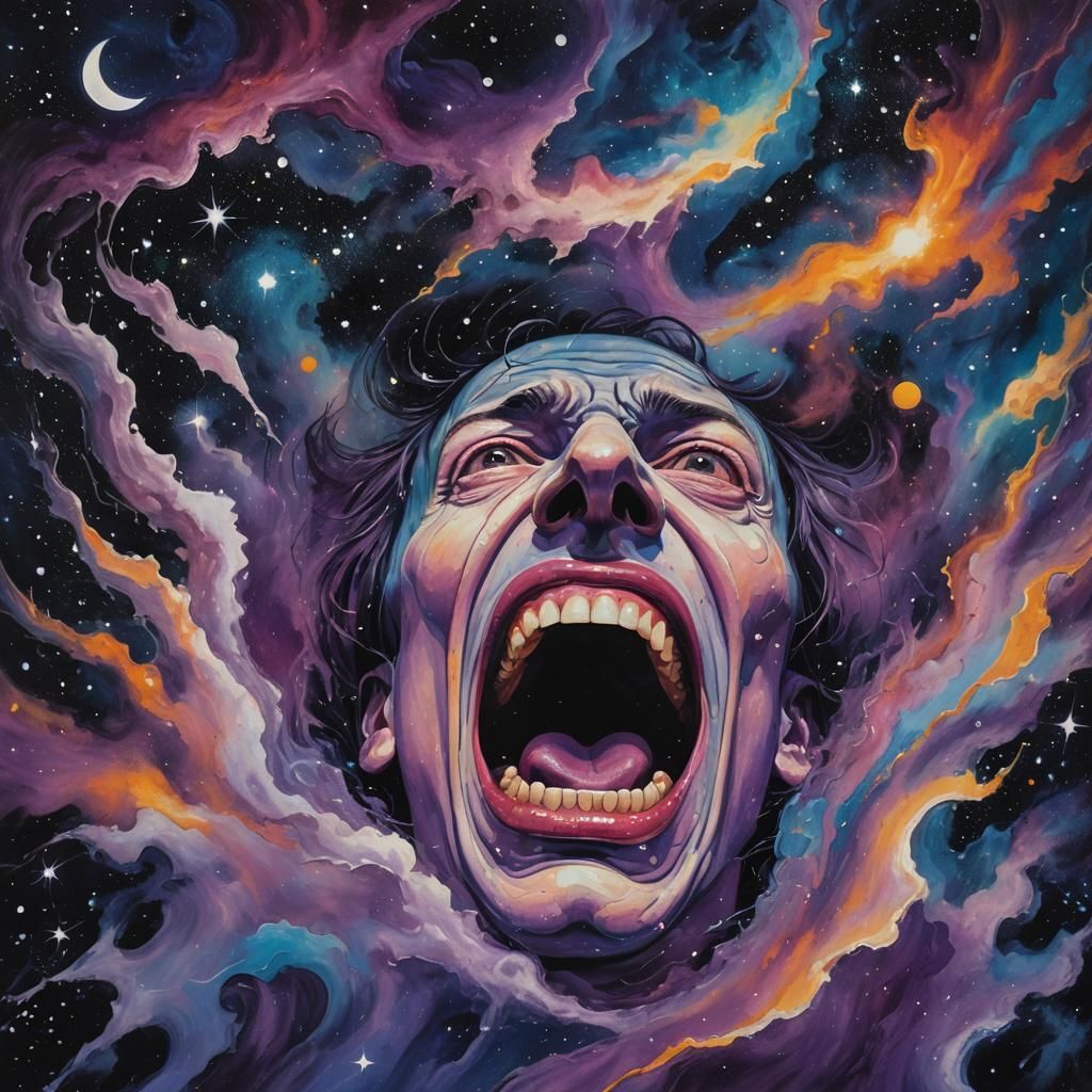 Surreal Cosmic Scream in Rothko-Bacon Style