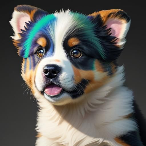 Hyperrealistic Burmese Mountain Dog Puppy Logo