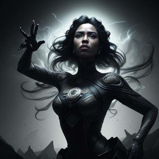 Martian Goddess at Gas Station: 3D Digital Art