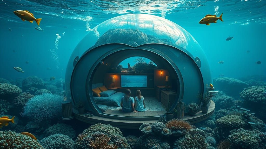 Underwater Dome Home Inspired by Simon Stalenhag